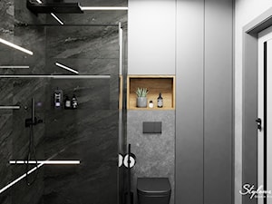 Łazienka w czerni i szarości - zdjęcie od STYLOWE ARANŻACJE Studio Projektowania Wnętrz