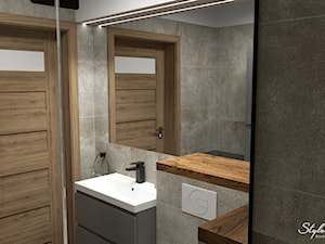 Łazienka z płytkami imitującymi kamień i drewno 05 - zdjęcie od STYLOWE ARANŻACJE Studio Projektowania Wnętrz