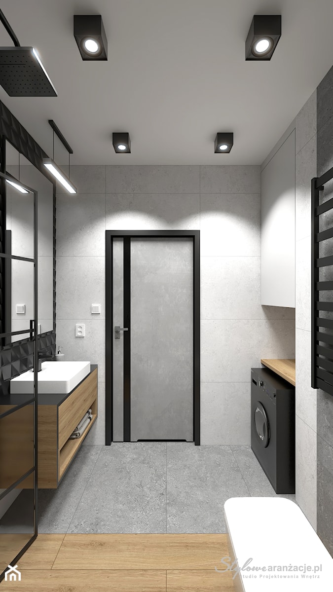 Łazienka z czarnymi detalami 01 - zdjęcie od STYLOWE ARANŻACJE Studio Projektowania Wnętrz