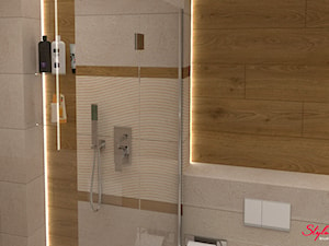 Łazienka z elementami drewna 01 - zdjęcie od STYLOWE ARANŻACJE Studio Projektowania Wnętrz