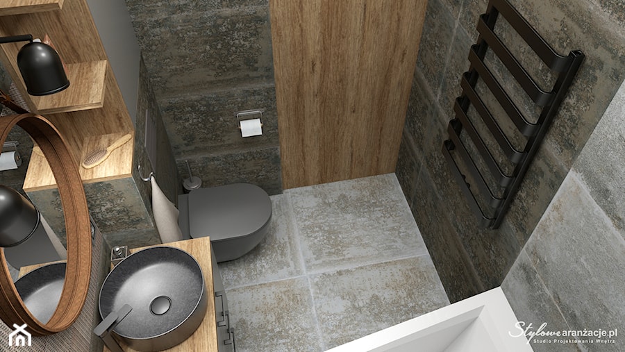Loftowa łazienka 01 - zdjęcie od STYLOWE ARANŻACJE Studio Projektowania Wnętrz