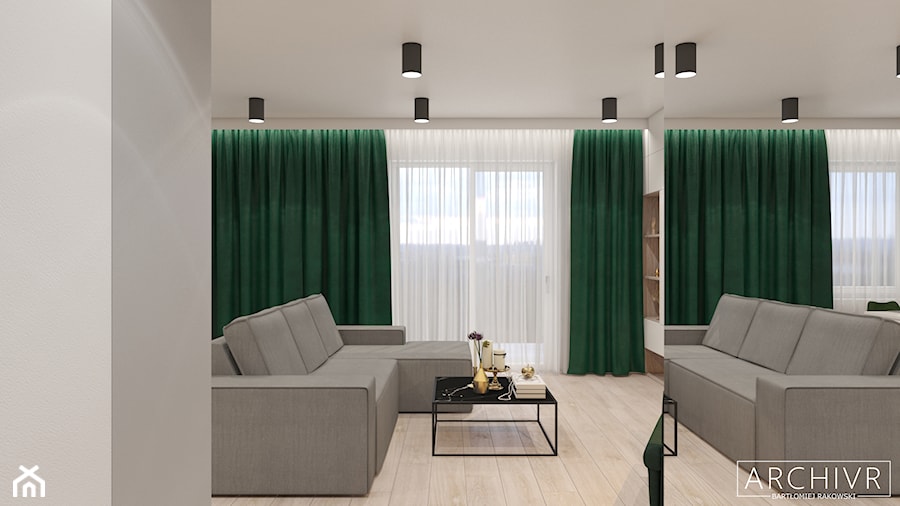 Mieszkanie Sieradz II - Średni biały salon, styl nowoczesny - zdjęcie od ArchiVR Bartlomiej Rakowski