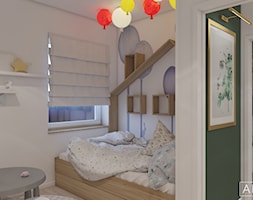 Mieszkanie Sieradz II - Mały biały zielony pokój dziecka dla dziecka dla nastolatka dla chłopca, st ... - zdjęcie od ArchiVR Bartlomiej Rakowski - Homebook