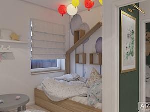 Mieszkanie Sieradz II - Mały biały zielony pokój dziecka dla dziecka dla nastolatka dla chłopca, styl nowoczesny - zdjęcie od ArchiVR Bartlomiej Rakowski