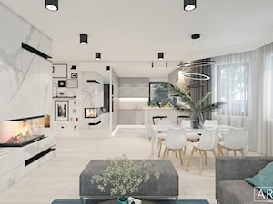 Projekt domu jednorodzinnego- GAJ - Salon, styl nowoczesny - zdjęcie od ArchiVR Bartlomiej Rakowski