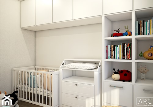 Projekt mieszkania Gdańska - Średni biały pokój dziecka dla niemowlaka dla chłopca dla dziewczynki, styl nowoczesny - zdjęcie od ArchiVR Bartlomiej Rakowski