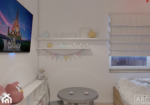 Mieszkanie Sieradz II - Mały biały pokój dziecka dla dziecka dla dziewczynki, styl nowoczesny - zdjęcie od ArchiVR Bartlomiej Rakowski