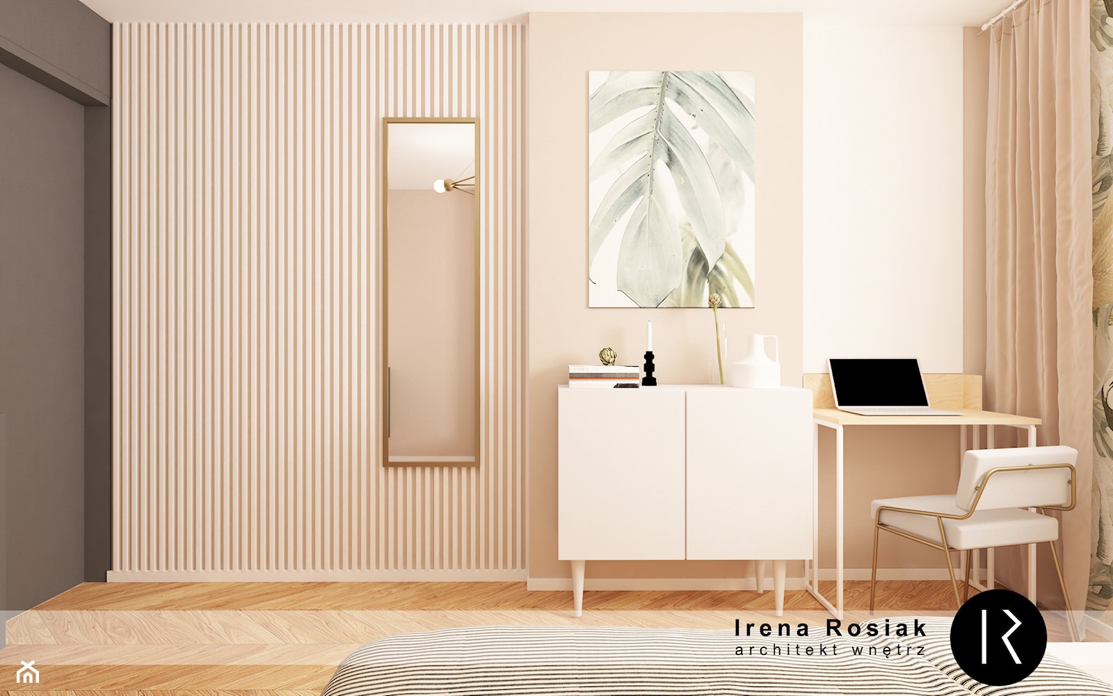 Sypialnia z miejscem do pracy. - zdjęcie od Irena Rosiak Architekt Wnętrz - Homebook