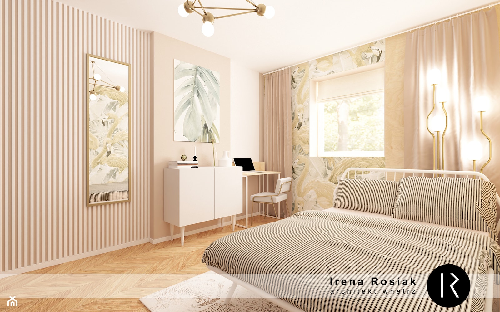 Sypialnia z miejcem do pracy. - zdjęcie od Irena Rosiak Architekt Wnętrz - Homebook