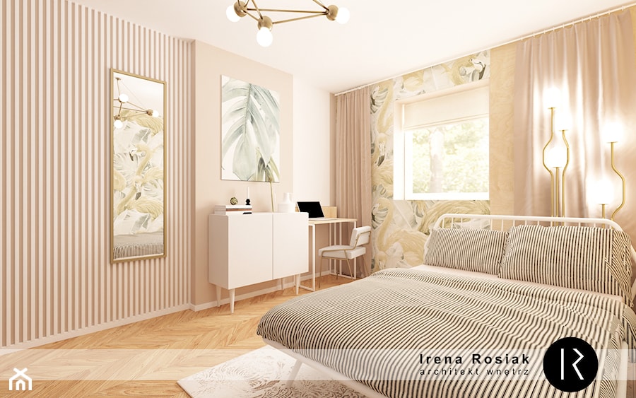 Sypialnia z miejcem do pracy. - zdjęcie od Irena Rosiak Architekt Wnętrz