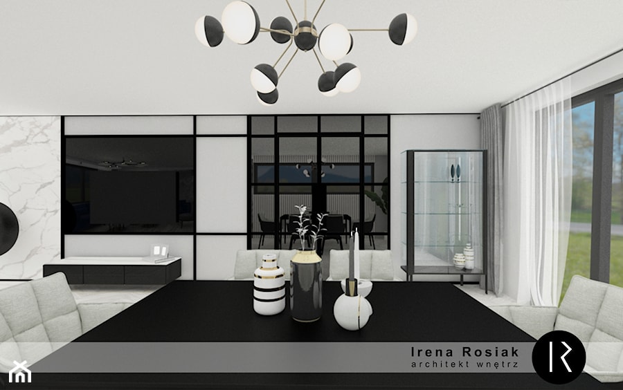 Salon z jadalnią - zdjęcie od Irena Rosiak Architekt Wnętrz