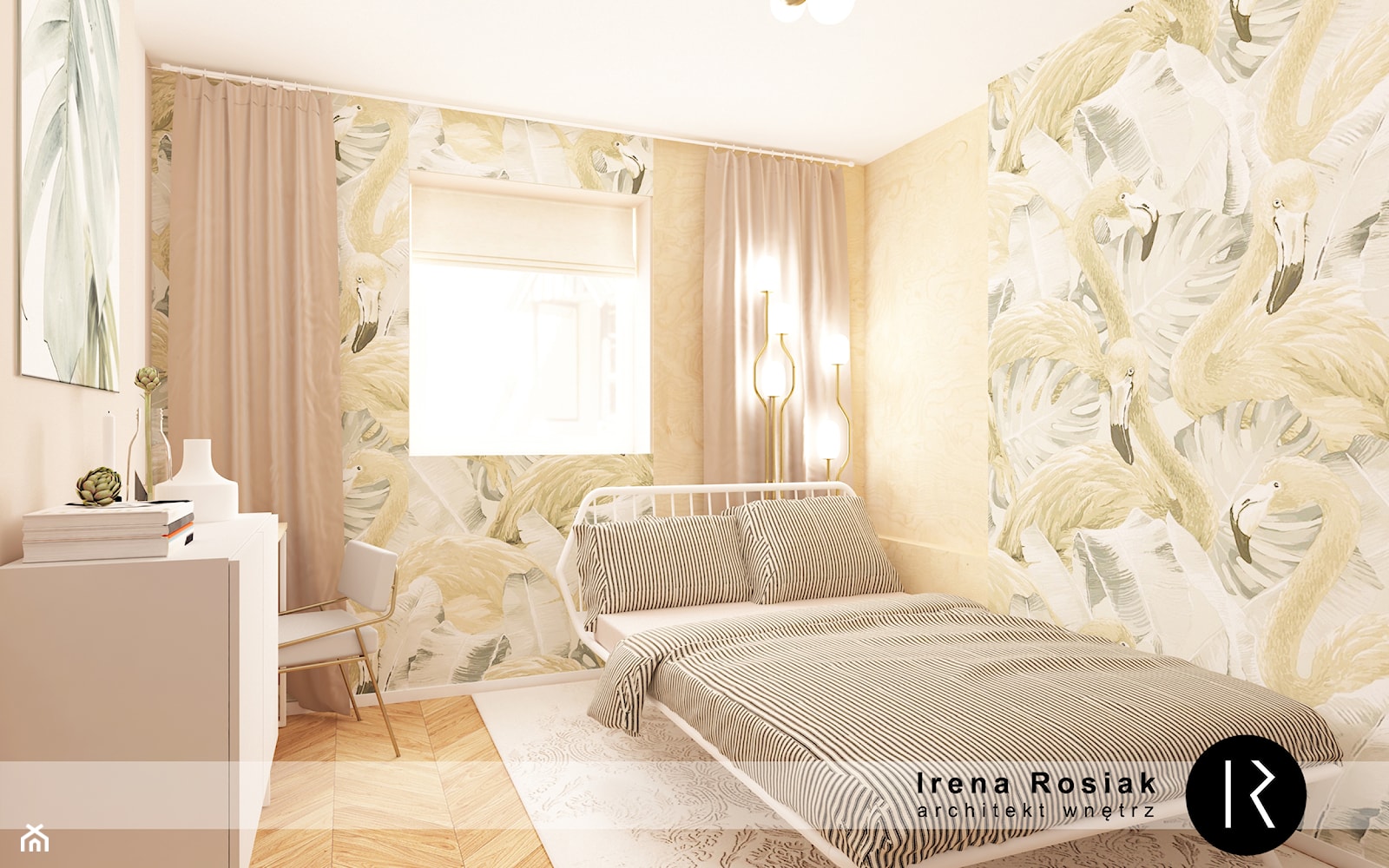 Sypialnia z miejscem do pracy. - zdjęcie od Irena Rosiak Architekt Wnętrz - Homebook