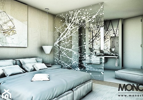 APARTAMENT - Duża sypialnia, styl nowoczesny - zdjęcie od MONOstudio Projektowanie Wnętrz i Galeria