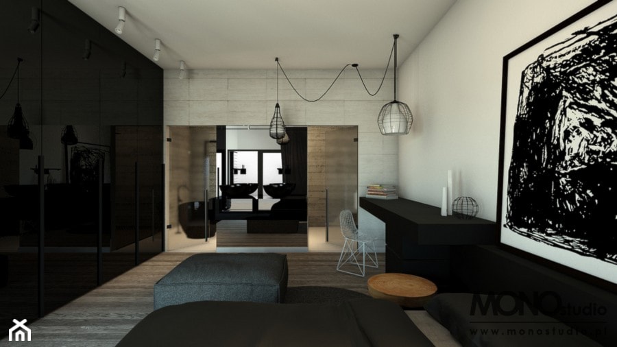 SYPIALNIA - Sypialnia, styl nowoczesny - zdjęcie od MONOstudio Projektowanie Wnętrz i Galeria