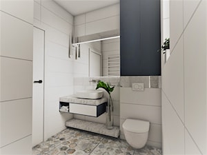 Mała łazienka w bloku - Mała z lustrem łazienka z oknem, styl nowoczesny - zdjęcie od j.MI