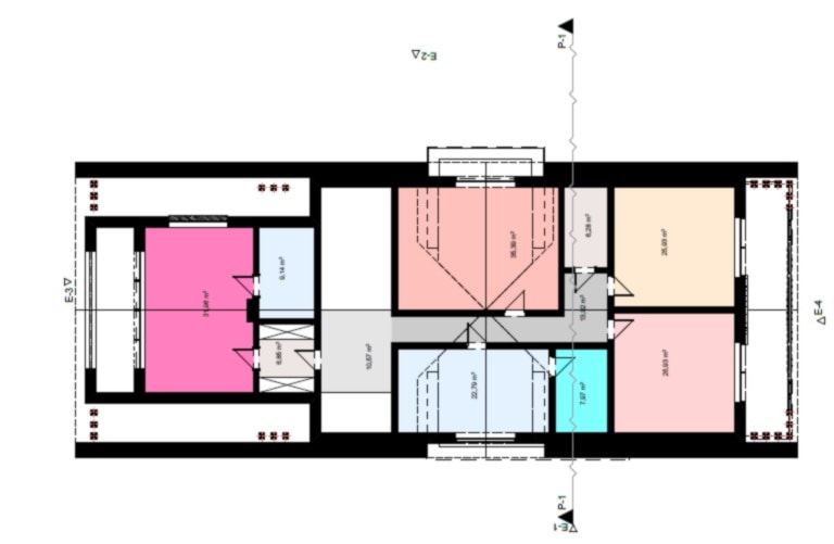 Rzut piętra - poddasza użytkowego - zdjęcie od BIAMS Budownictwo i Architektura Marcin Sieradzki - projektant, architekt