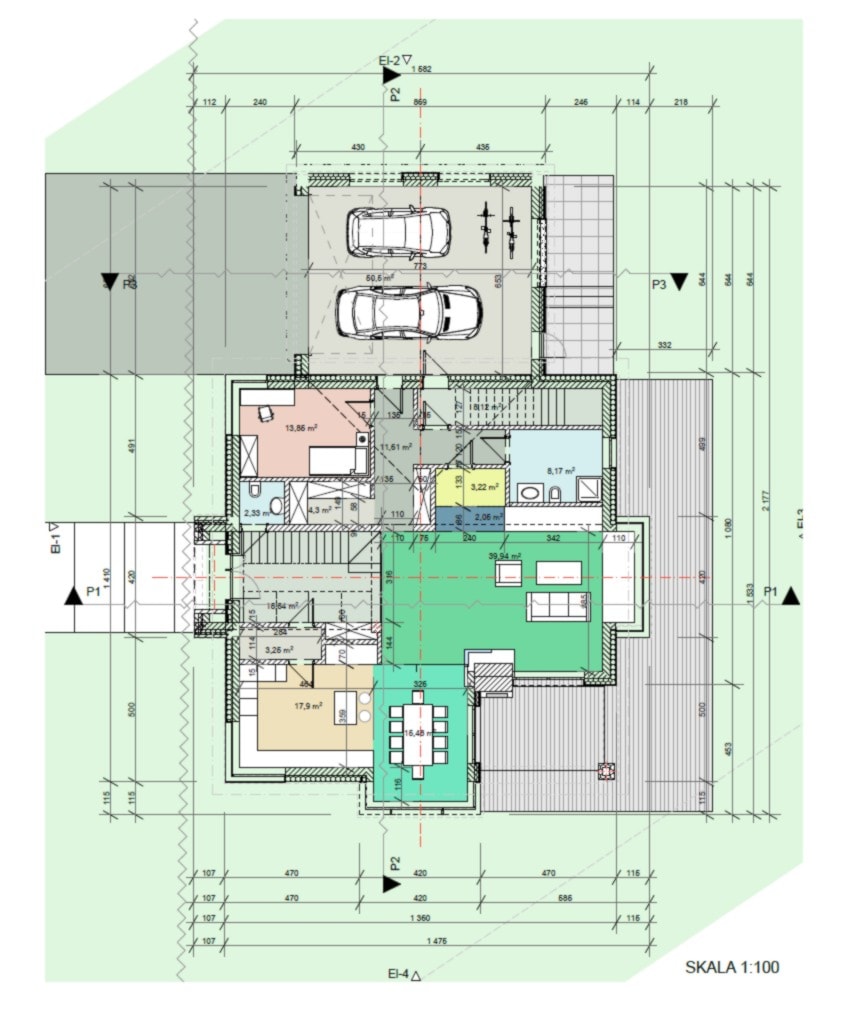 Rzut piętra domu jednorodzinnego - zdjęcie od BIAMS Budownictwo i Architektura Marcin Sieradzki - projektant, architekt