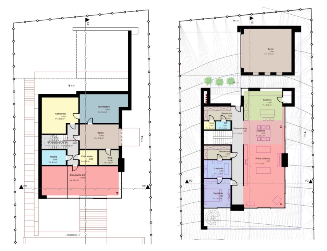 Rozkład pomieszczeń w domu z sutereną - zdjęcie od BIAMS Budownictwo i Architektura Marcin Sieradzki - projektant, architekt - Homebook