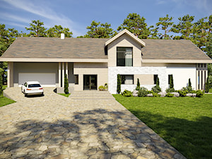Dom jednorodzinny z dachem dwuspadowym - zdjęcie od BIAMS Budownictwo i Architektura Marcin Sieradzki - projektant, architekt