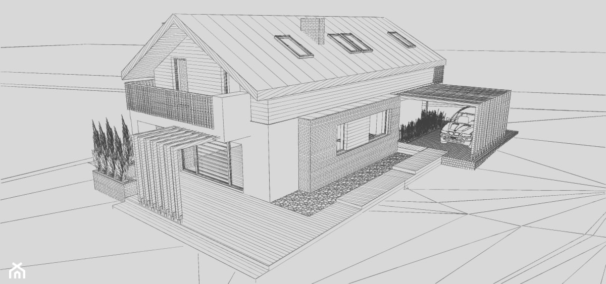 Projekt domu jednorodzinnego - zdjęcie od BIAMS Budownictwo i Architektura Marcin Sieradzki - projektant, architekt - Homebook