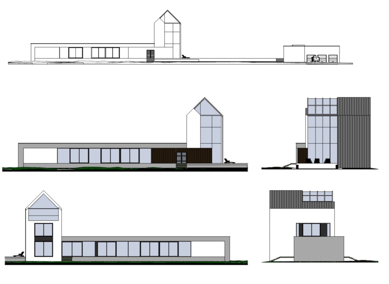 Elewacja nowoczesnego domu jednorodzinnego - zdjęcie od BIAMS Budownictwo i Architektura Marcin Sieradzki - projektant, architekt - Homebook