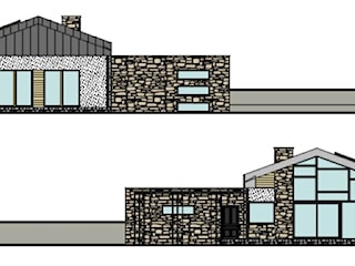 dom parterowy z dachem dwuspadowym i garażem dwustanowiskowym