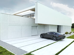 Podjazd do garażu i wejście do domu - zdjęcie od BIAMS Budownictwo i Architektura Marcin Sieradzki - projektant, architekt