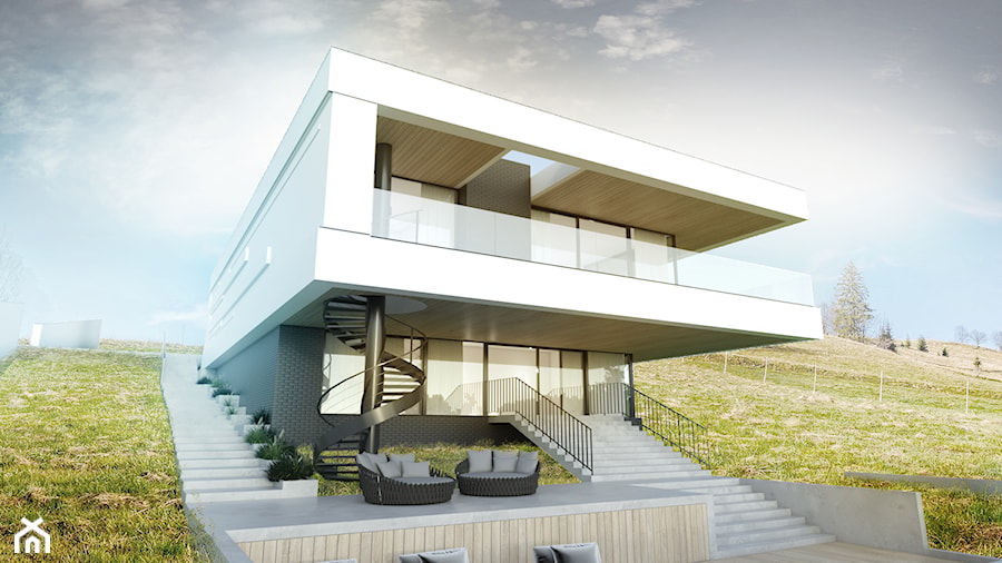 Projekt nowoczesnego domu jednorodzinnego - zdjęcie od BIAMS Budownictwo i Architektura Marcin Sieradzki - projektant, architekt