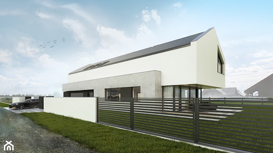 Dom jednorodzinny z poddaszem użytkowym - zdjęcie od BIAMS Budownictwo i Architektura Marcin Sieradzki - projektant, architekt