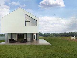 Minimalistyczny dom jednorodzinny typu stodoła z poddaszem użytkowym