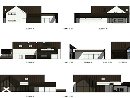 Aranżacje wnętrz - Domy: Rzuty elewacji domu jednorodzinnego - BIAMS Budownictwo i Architektura Marcin Sieradzki - projektant, architekt. Przeglądaj, dodawaj i zapisuj najlepsze zdjęcia, pomysły i inspiracje designerskie. W bazie mamy już prawie milion fotografii!