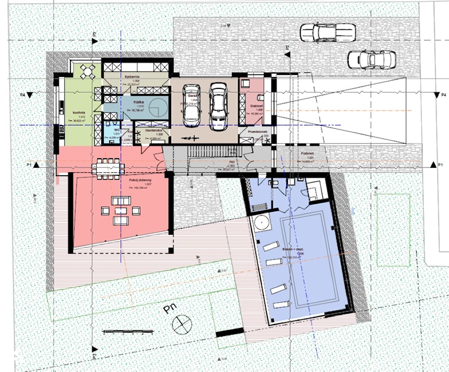 Rozmieszczenie pomieszczeń w domu jednorodzinnym - zdjęcie od BIAMS Budownictwo i Architektura Marcin Sieradzki - projektant, architekt