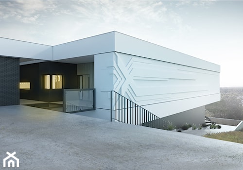 Projekt elewacji i garażu budynku mieszkalnego - zdjęcie od BIAMS Budownictwo i Architektura Marcin Sieradzki - projektant, architekt