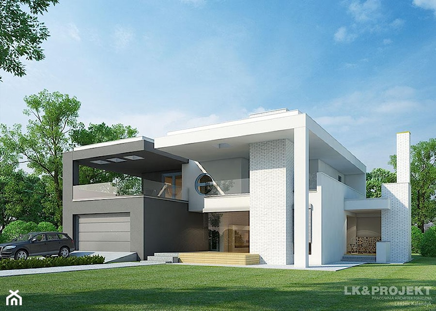 LK&933 - Duże jednopiętrowe nowoczesne domy jednorodzinne murowane, styl nowoczesny - zdjęcie od LK&Projekt / Projekty Domów Nowoczesnych