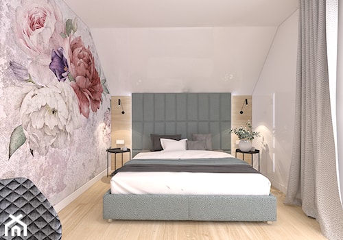 niepołomice - Średnia szara sypialnia na poddaszu, styl nowoczesny - zdjęcie od ajaje - architekci & projektanci wnętrz