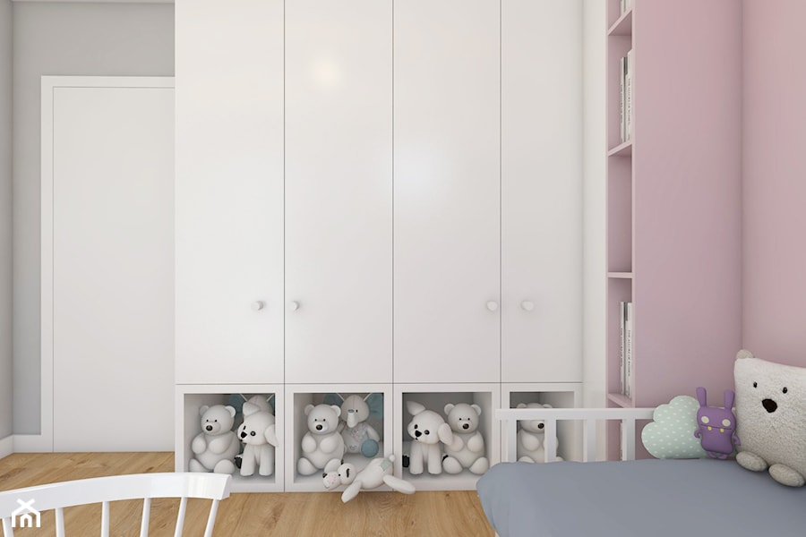 pokoje dziecięce - Średni różowy szary pokój dziecka dla dziecka dla nastolatka dla dziewczynki, styl nowoczesny - zdjęcie od ajaje - architekci & projektanci wnętrz
