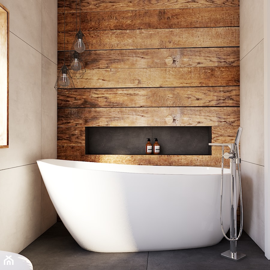 współczesny styl góralski - Mała łazienka z oknem, styl rustykalny - zdjęcie od ajaje - architekci & projektanci wnętrz