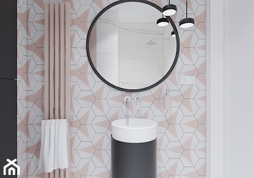 w kalateach - Mała bez okna z lustrem z marmurową podłogą łazienka, styl nowoczesny - zdjęcie od ajaje - architekci & projektanci wnętrz