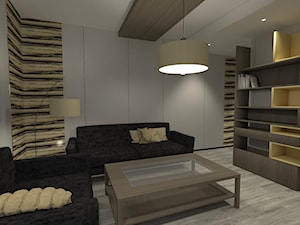 Projekt Mieszkania z garderobą w sypialni - Salon, styl nowoczesny - zdjęcie od MRÓZdesign