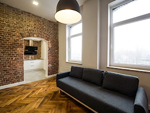 LOFTOWE WNĘTRZE - metamorfoza mieszkania w starym bloku - Średni szary salon - zdjęcie od Arkadiusz Bednarek 2