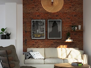 visualization of the industrial livingroom - daylight - zdjęcie od LazyPanda Studio