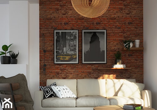 visualization of the industrial livingroom - daylight - zdjęcie od LazyPanda Studio
