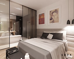mile widziana prostota - Duża biała sypialnia z łazienką, styl nowoczesny - zdjęcie od LAVA Projektowanie Wnętrz - Homebook