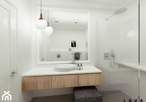 Apartament dla dwojga - Mała bez okna łazienka, styl nowoczesny - zdjęcie od LAVA Projektowanie Wnętrz