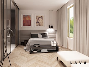 mile widziana prostota - Średnia biała sypialnia z łazienką, styl nowoczesny - zdjęcie od LAVA Projektowanie Wnętrz