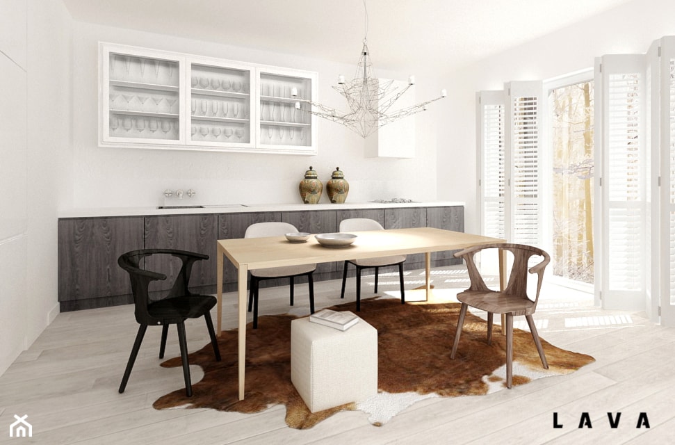 dialogi kuchenne - Średnia biała jadalnia w kuchni, styl vintage - zdjęcie od LAVA Projektowanie Wnętrz - Homebook