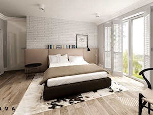 nasycone bielą - Duża biała sypialnia, styl skandynawski - zdjęcie od LAVA Projektowanie Wnętrz