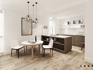 nasycone bielą - Mała biała jadalnia w kuchni, styl skandynawski - zdjęcie od LAVA Projektowanie Wnętrz