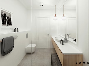 Apartament dla dwojga - Mała z punktowym oświetleniem łazienka, styl nowoczesny - zdjęcie od LAVA Projektowanie Wnętrz