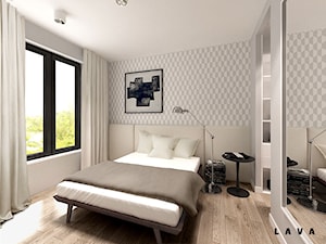 Apartament Przy Parku - Sypialnia, styl nowoczesny - zdjęcie od LAVA Projektowanie Wnętrz